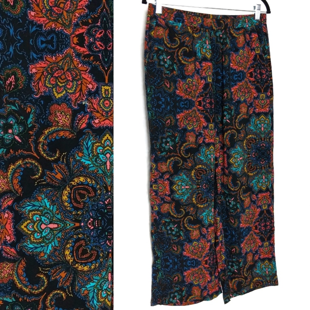 H&M Beachy Printed Palazzo Pants Sz 8